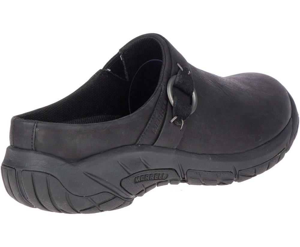 Merrell Slip Ons Black - Encore Slide 4 Leather - Womens 07PEXULWA